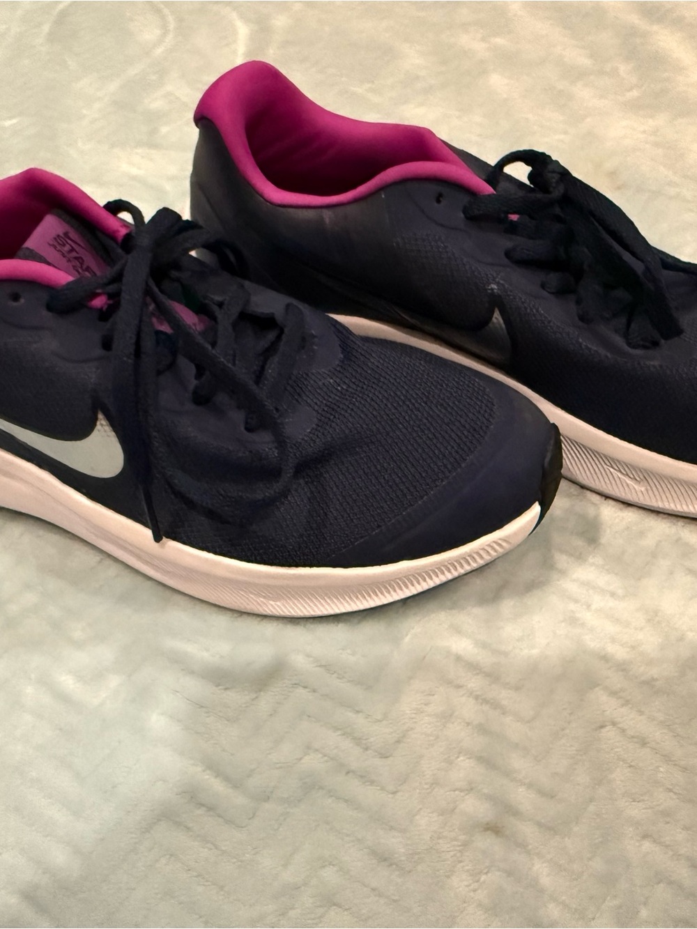Nike Women's Dark Navy Sneakers with Pink Interior